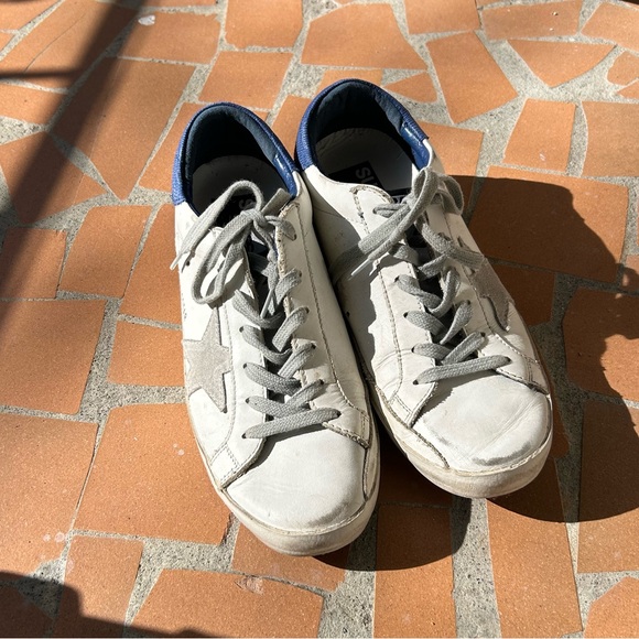 Golden Goose - Women's Super-Star with suede star and blue heel tab - Picture 7 of 8